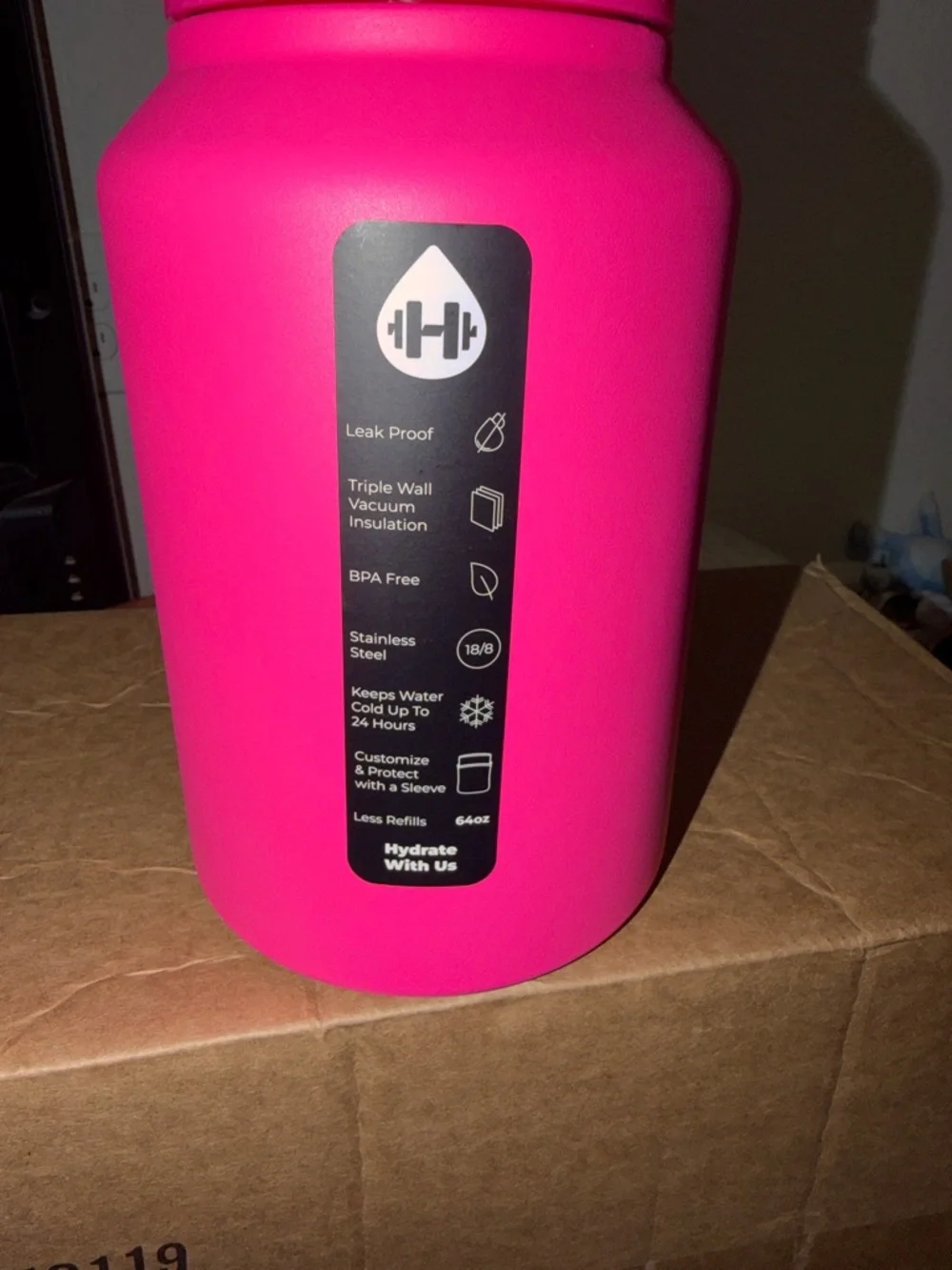 HydroJug 64oz Stainless Steel Jug - Bright Pink - Picture 6 of 6